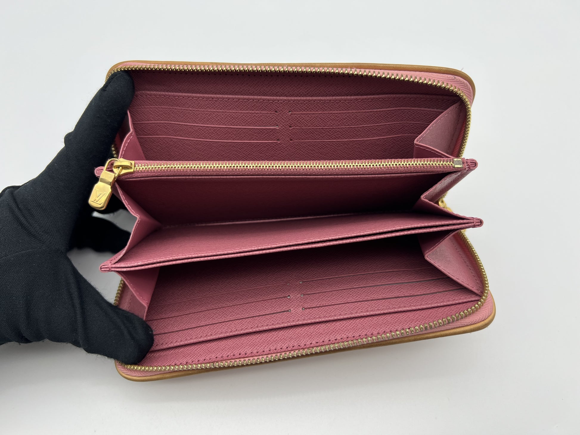 LOUIS VUITTON RFID Zippy Wallet Jacquard Denim Pink Wallet