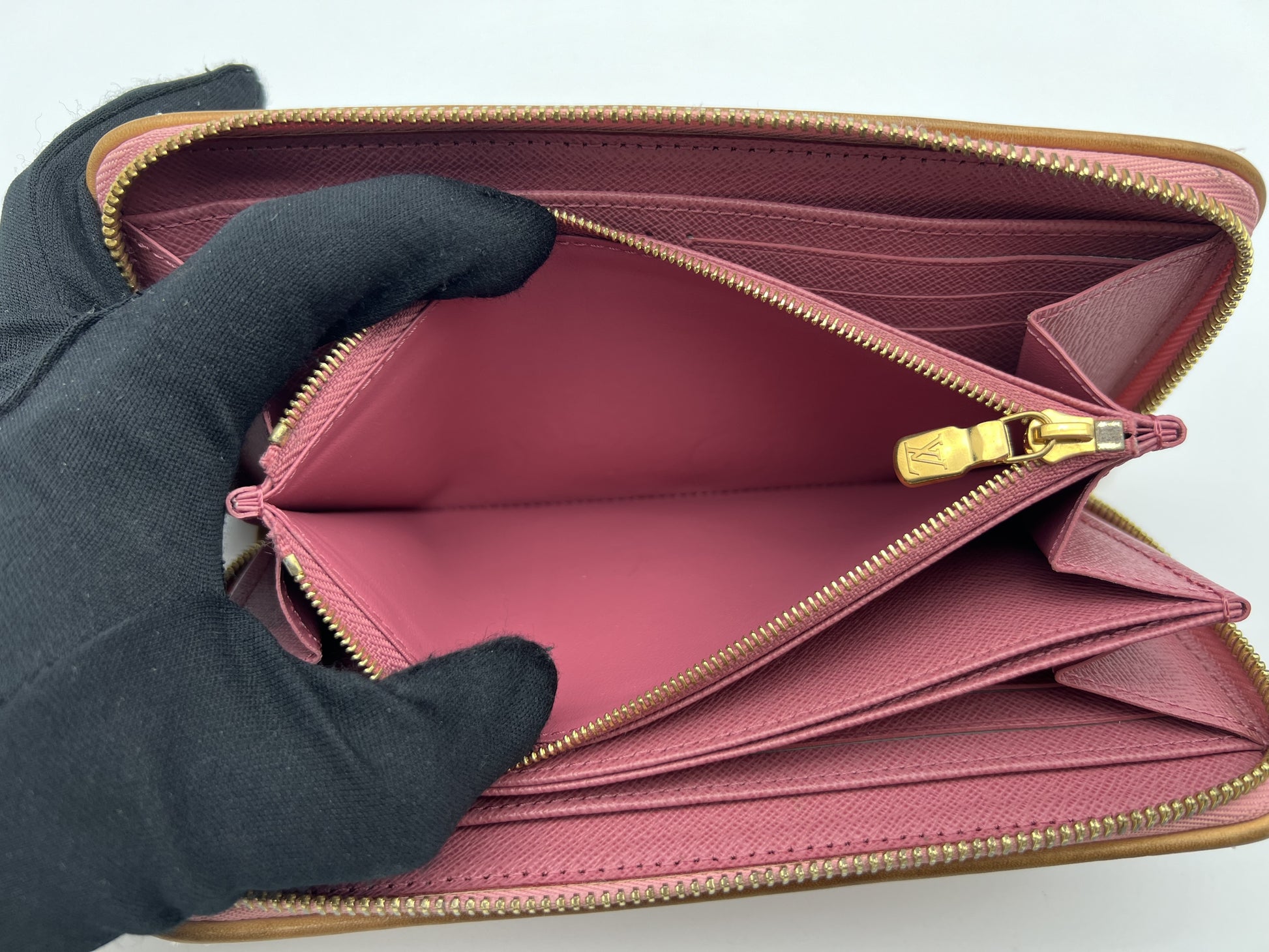 LOUIS VUITTON RFID Zippy Wallet Jacquard Denim Pink Wallet