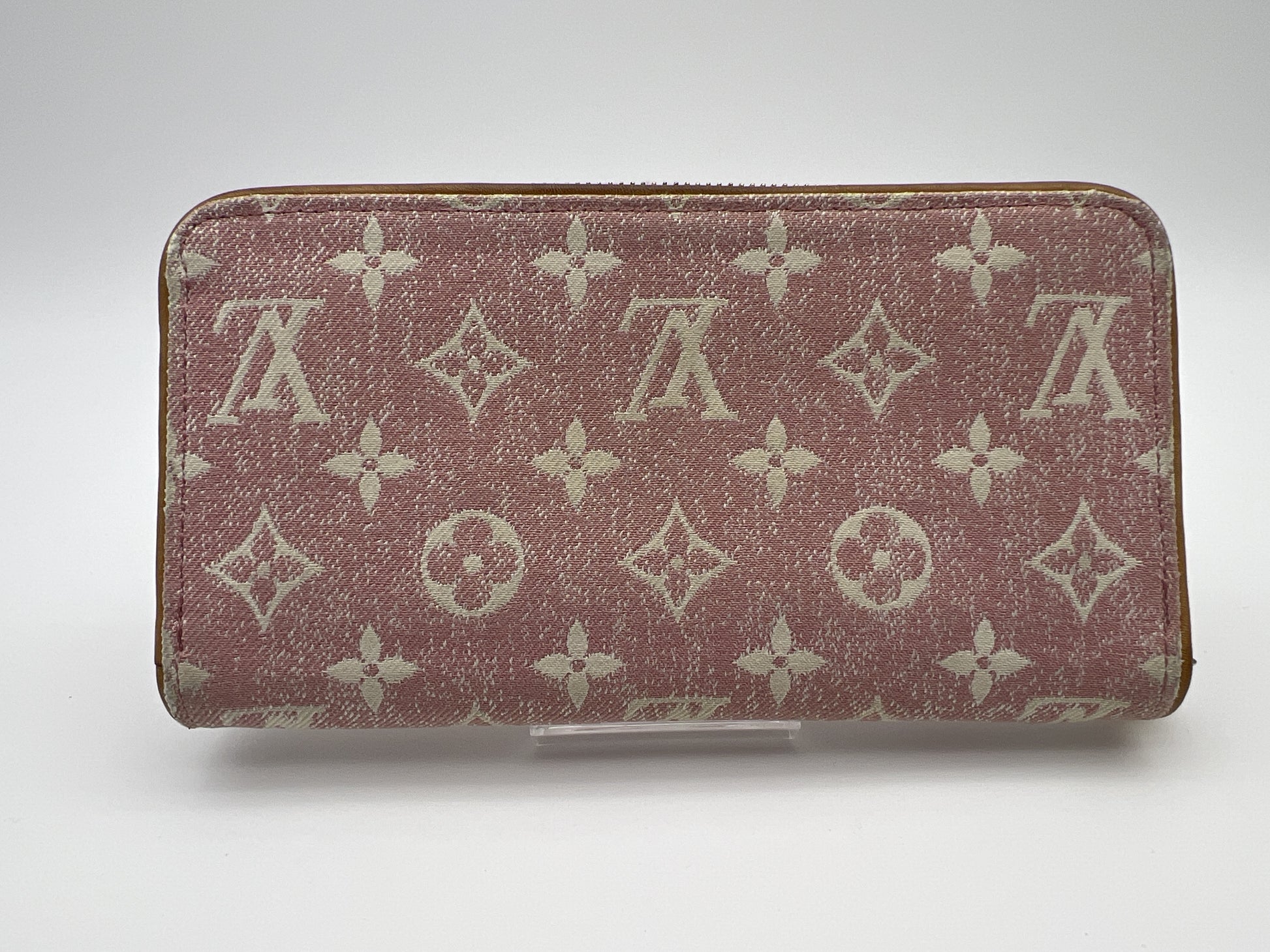LOUIS VUITTON RFID Zippy Wallet Jacquard Denim Pink Wallet
