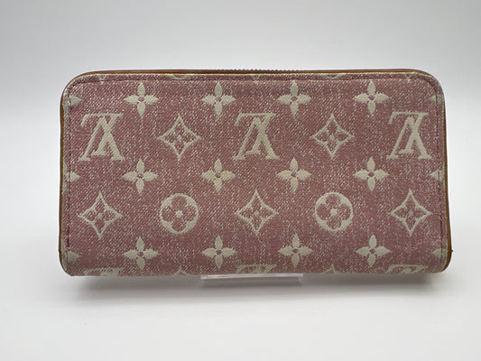 LOUIS VUITTON RFID Zippy Wallet Jacquard Denim Pink Wallet