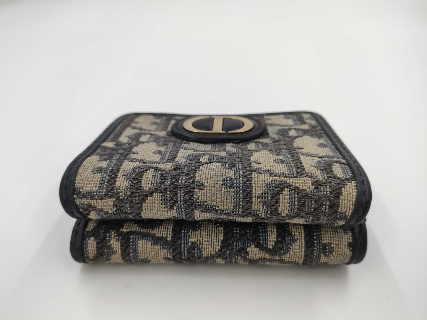 Dior Montaigne Oblique Tri-fold Wallet, Canvas, Navy