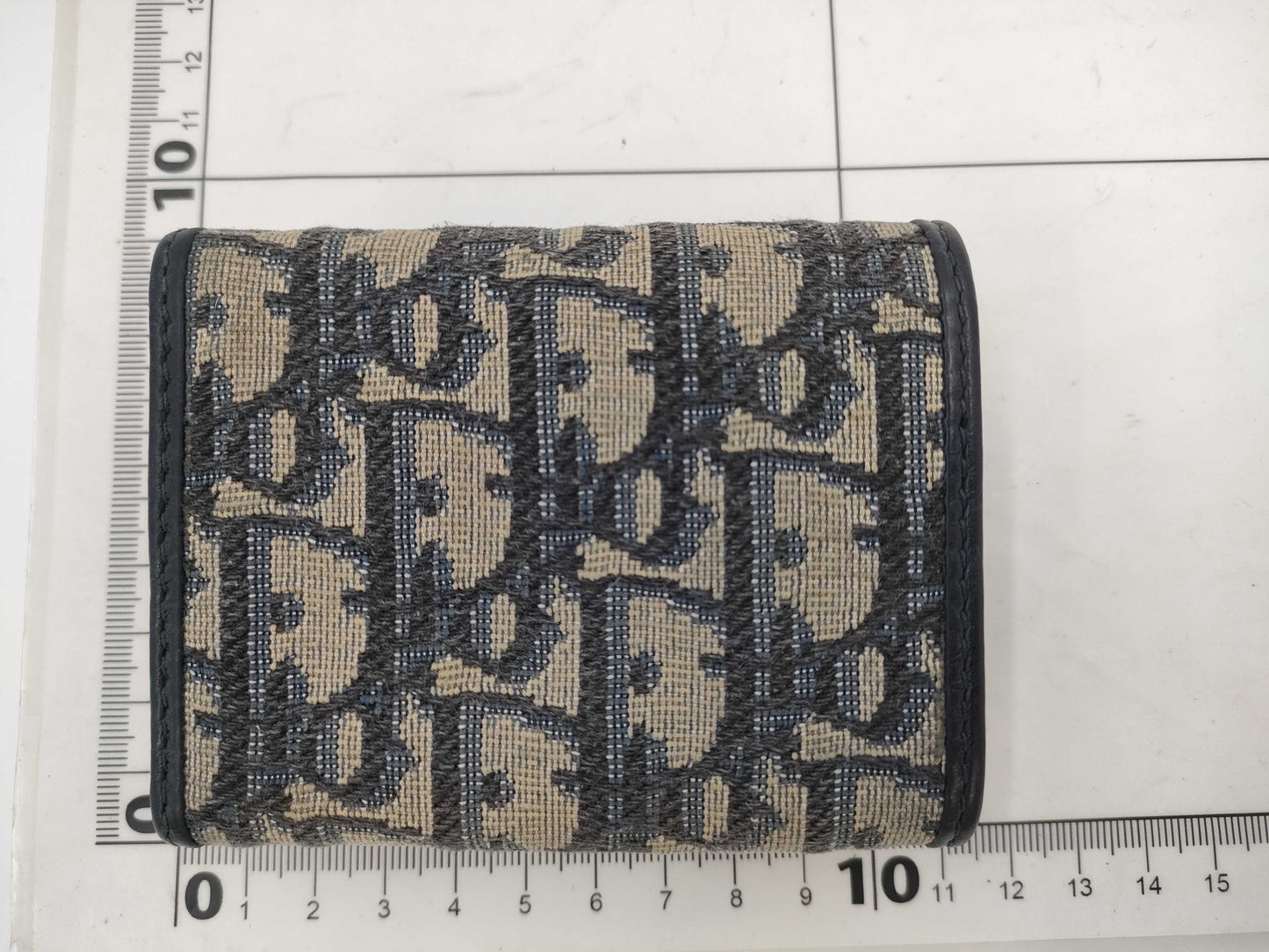 Dior Montaigne Oblique Tri-fold Wallet, Canvas, Navy