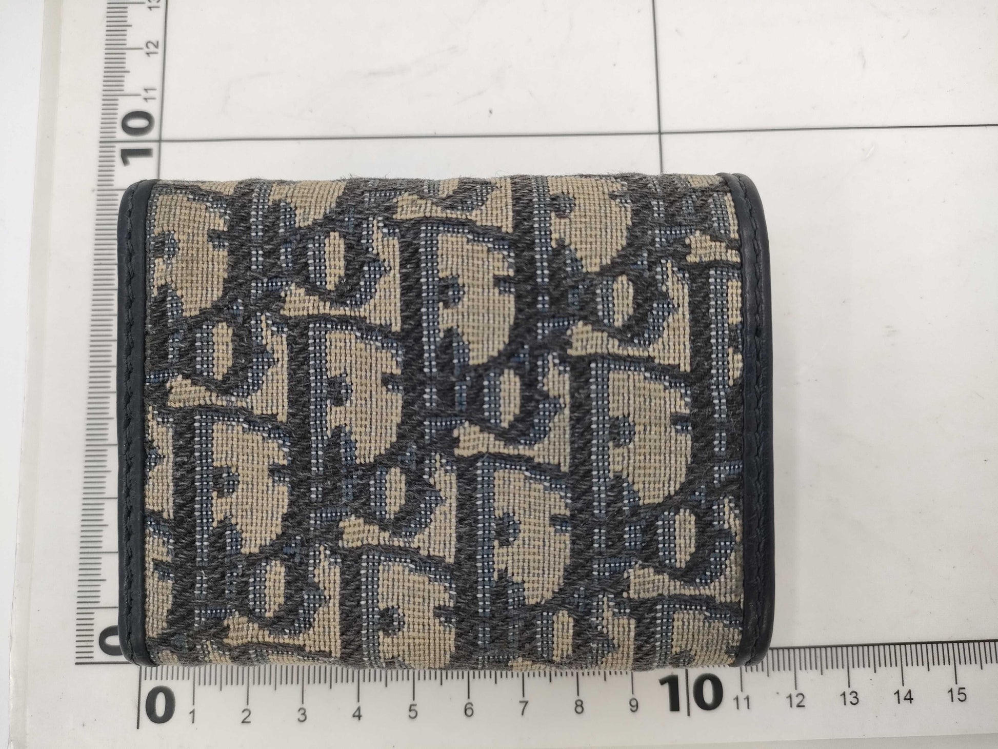 Dior Montaigne Oblique Tri-fold Wallet, Canvas, Navy