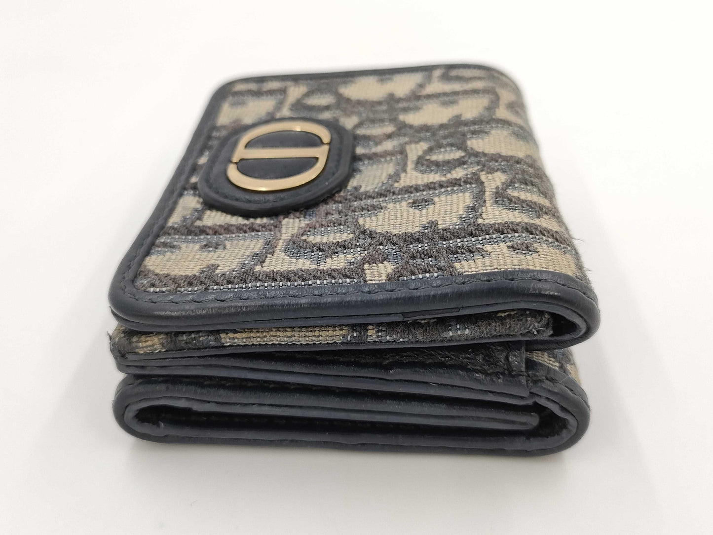 Dior Montaigne Oblique Tri-fold Wallet, Canvas, Navy