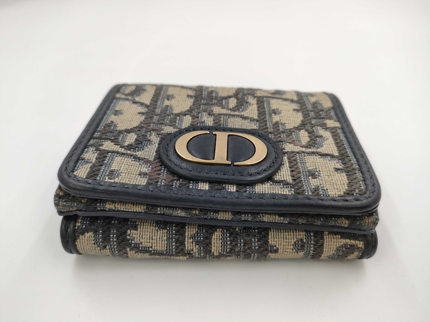 Dior Montaigne Oblique Tri-fold Wallet, Canvas, Navy