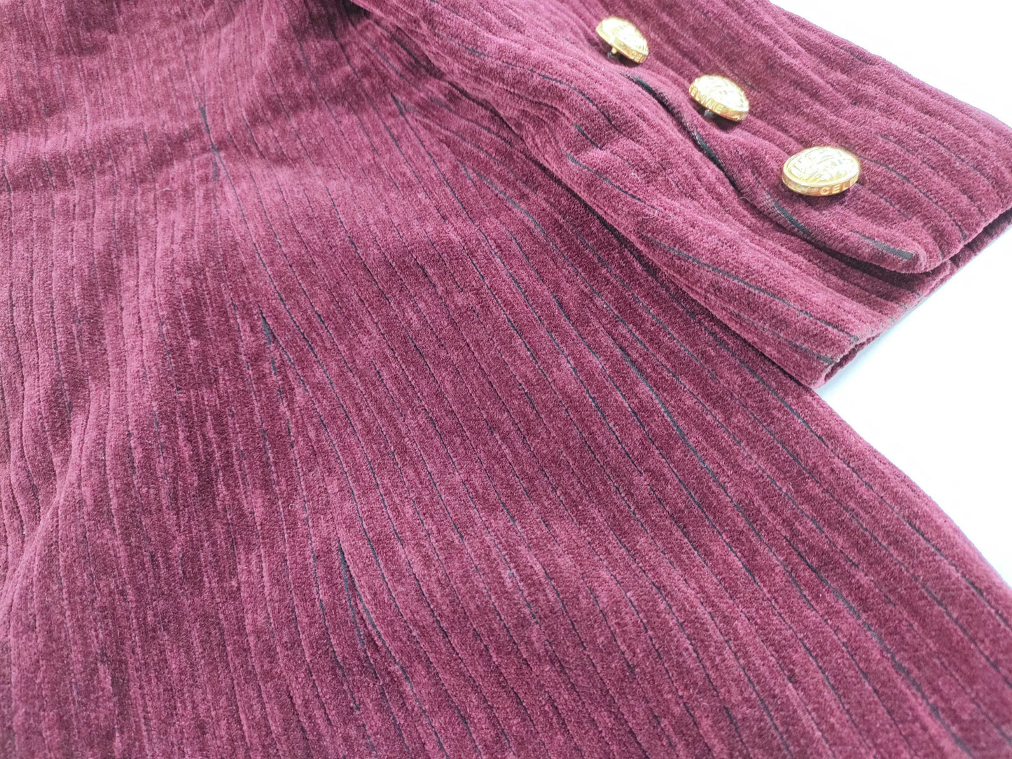CELINE No-collar Single-Breasted Jacket Corduroy Red Jacket