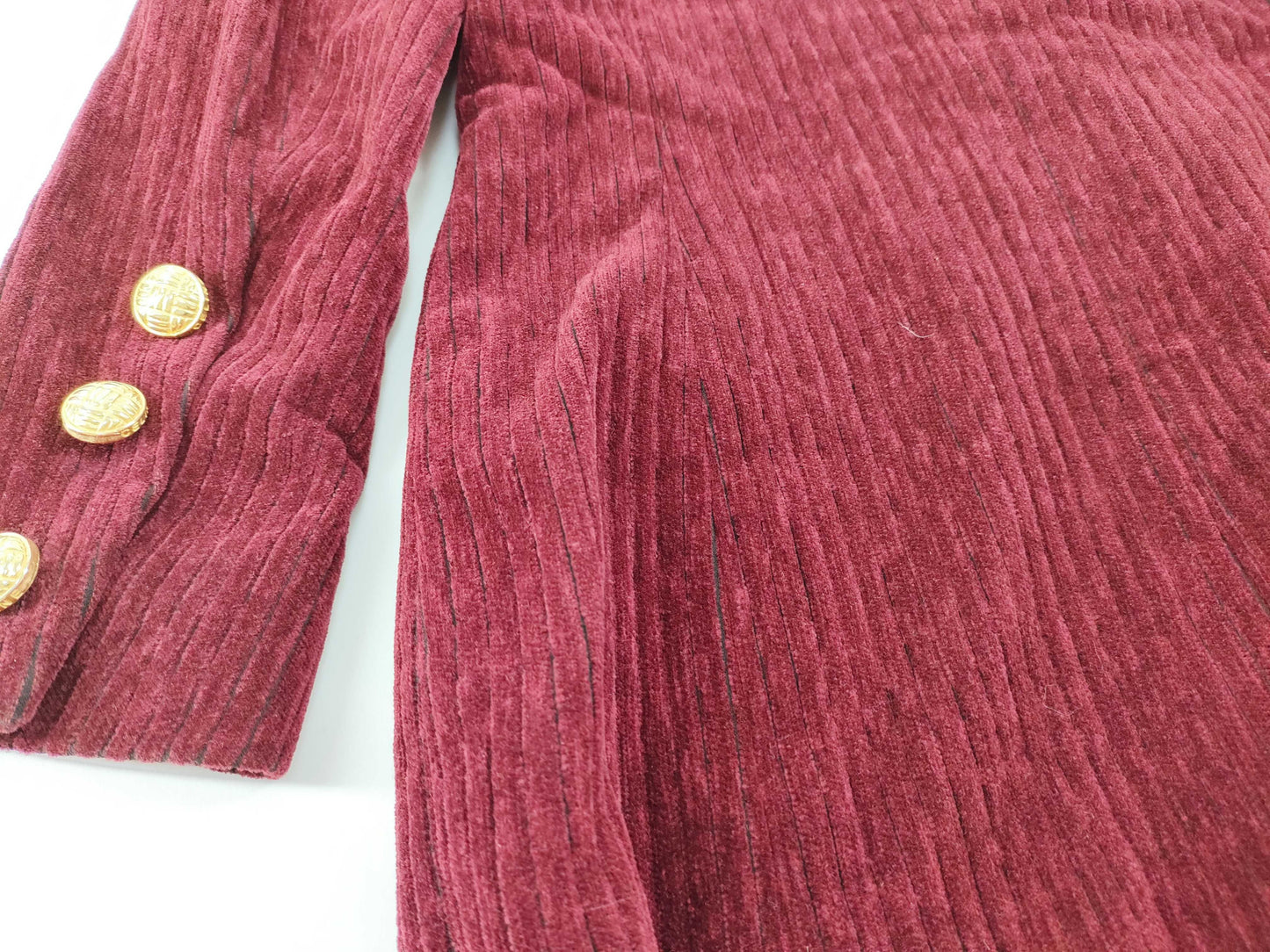 CELINE No-collar Single-Breasted Jacket Corduroy Red Jacket