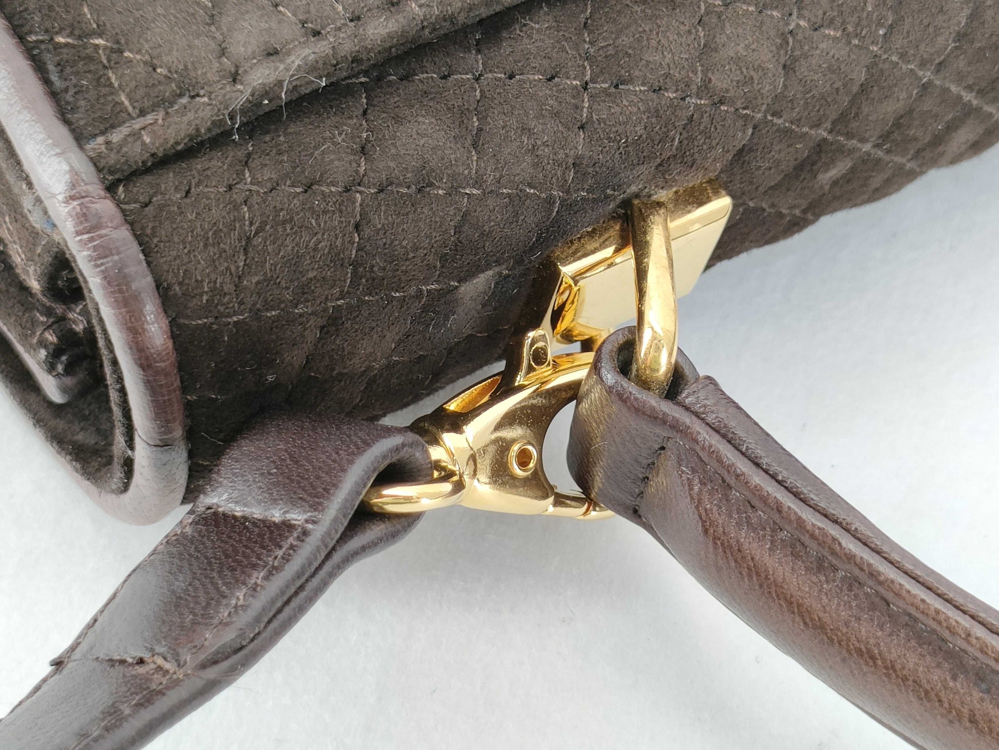 BALLY Turnlock Handbag, Suede, Brown, with ST
