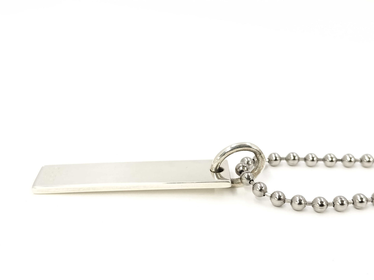 GUCCI Gucci Ball Chain Plate Bar Necklace SV925 Necklace