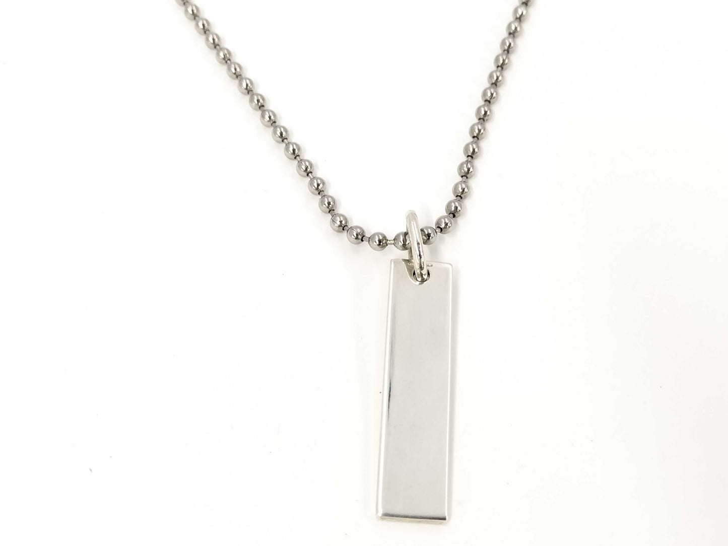 GUCCI Gucci Ball Chain Plate Bar Necklace SV925 Necklace