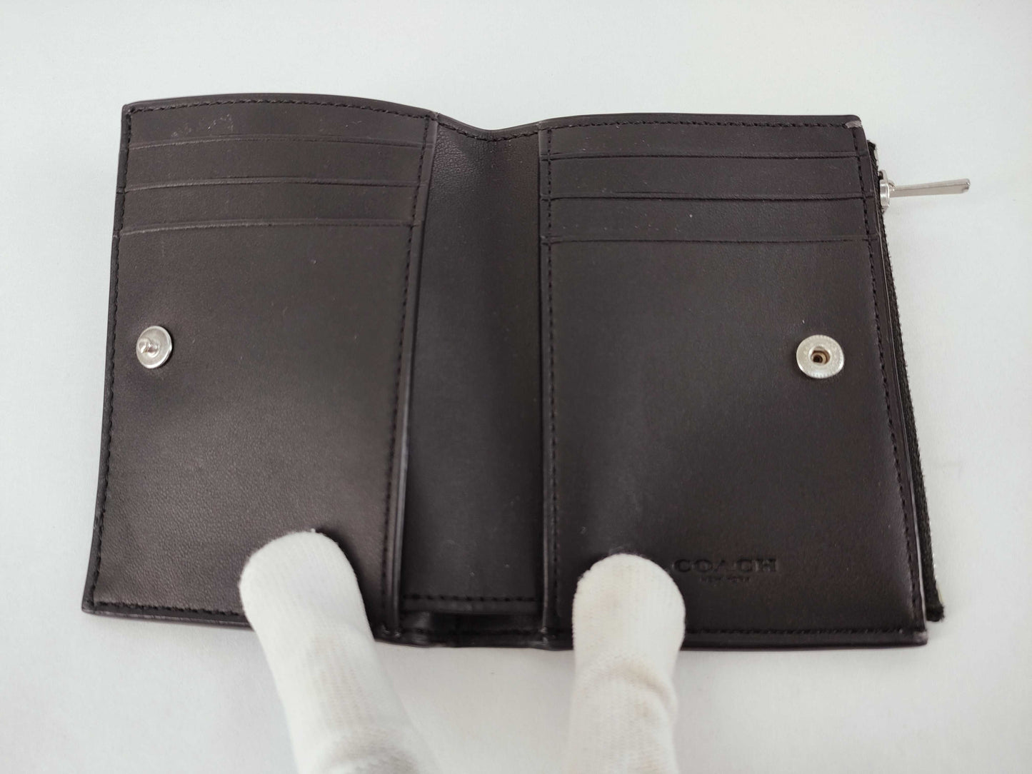 COACH Leather Compact Wallet and Coin Case Set