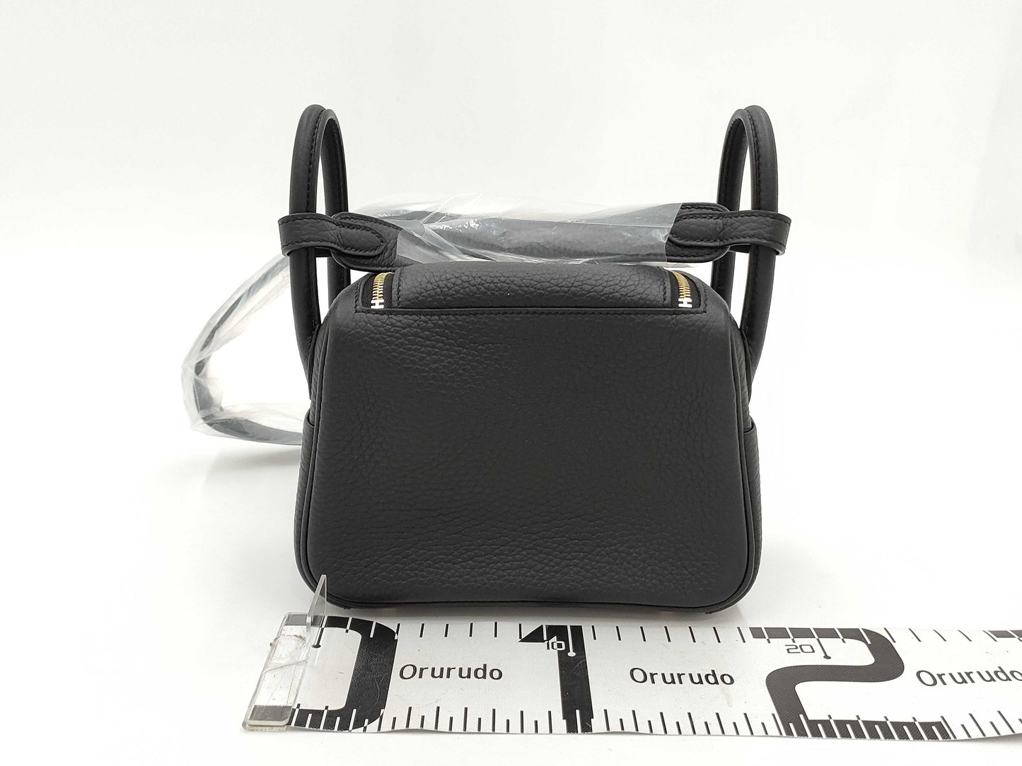HERMES Lindy Mini Taurillon Black Shoulder Bag with GD Hardware and Double Stamp