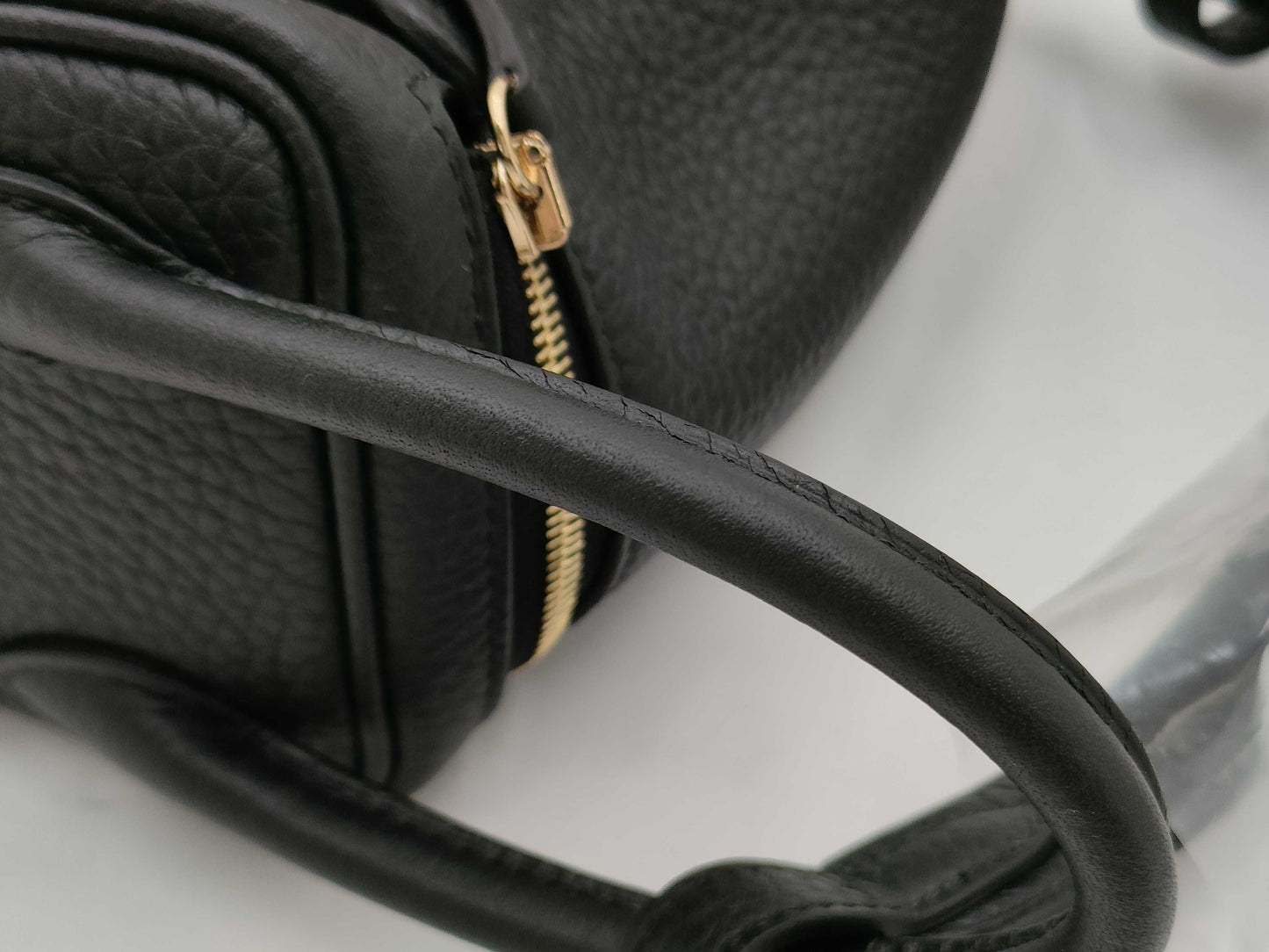 HERMES Lindy Mini Taurillon Black Shoulder Bag with GD Hardware and Double Stamp