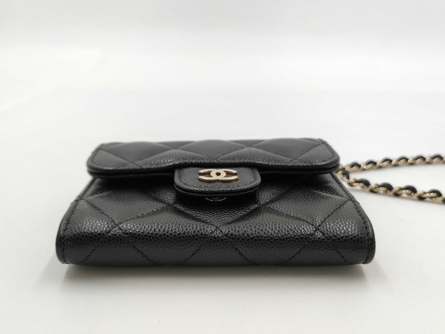 CHANEL CHANEL Matelasse Caviar Leather Chain Shoulder Wallet with GD Hardware Shoulder Bag
