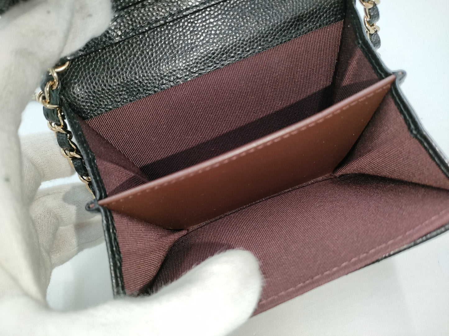CHANEL CHANEL Matelasse Caviar Leather Chain Shoulder Wallet with GD Hardware Shoulder Bag