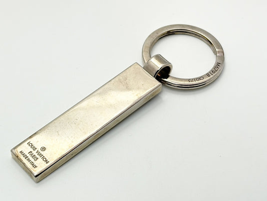 LOUIS VUITTON M67918 Damier Key Ring Charm Silver Serial CX0175 Key Case/Key Holder