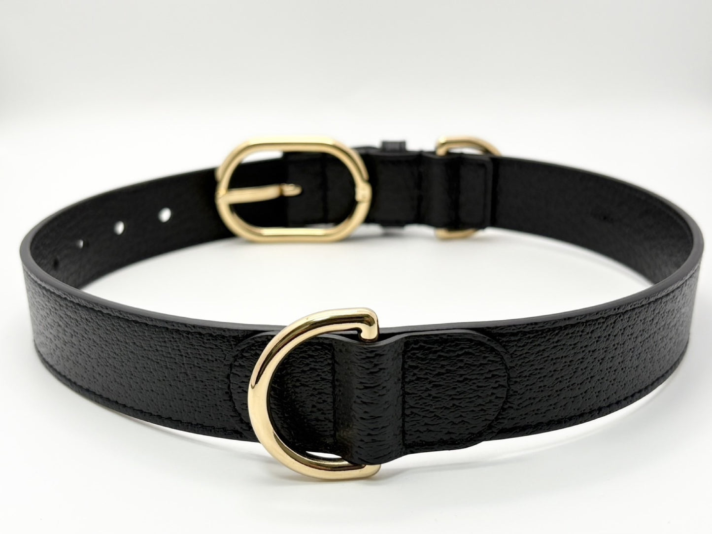 GUCCI 695256 Interlocking G #L Pet Supplies Collar Pet Collar Leather Black Other Accessories
