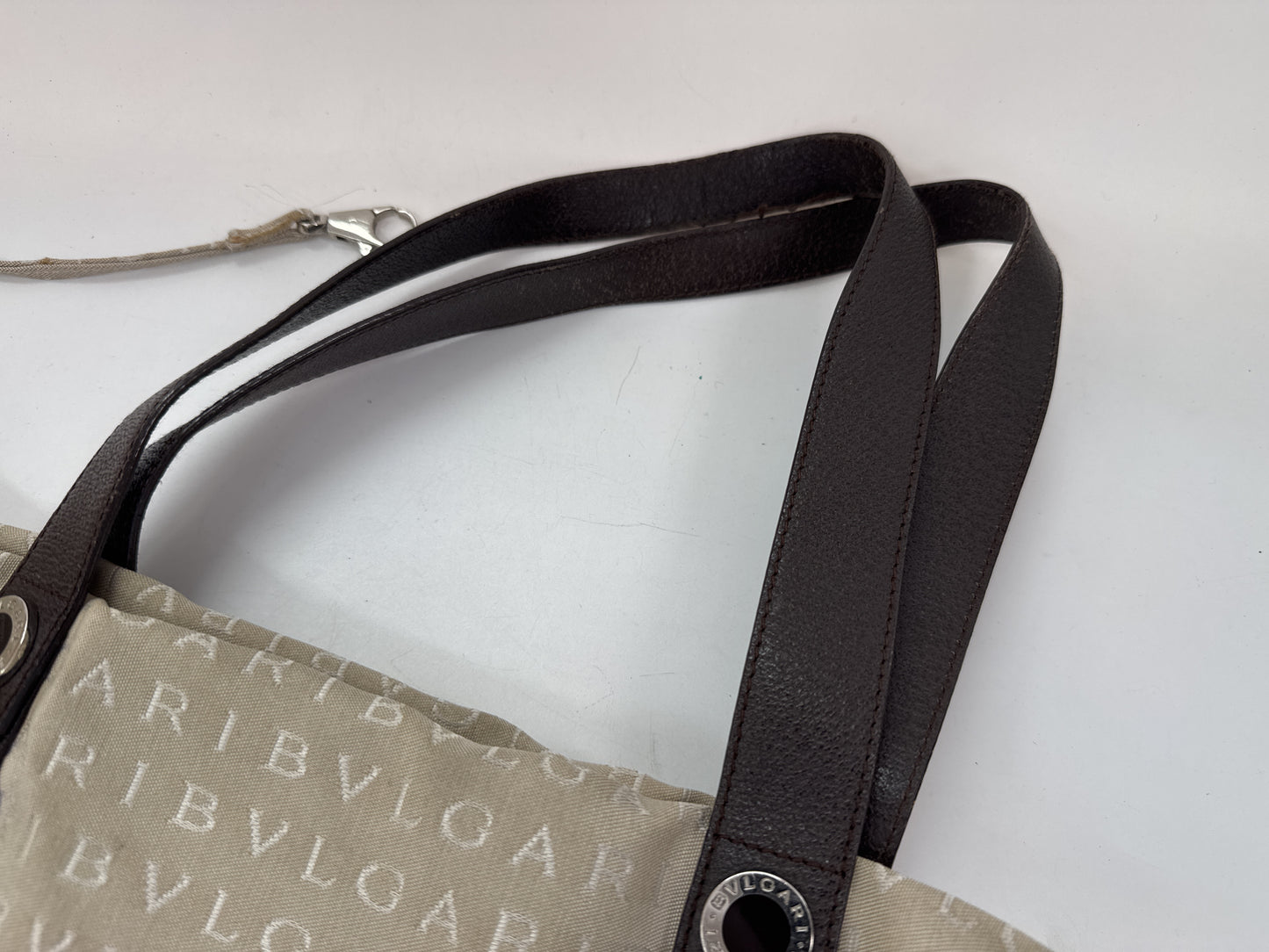 BVLGARI Logomania Handbag Beige Tote Bag