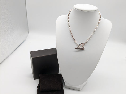 GUCCI Heart Ball Chain 925 Necklace
