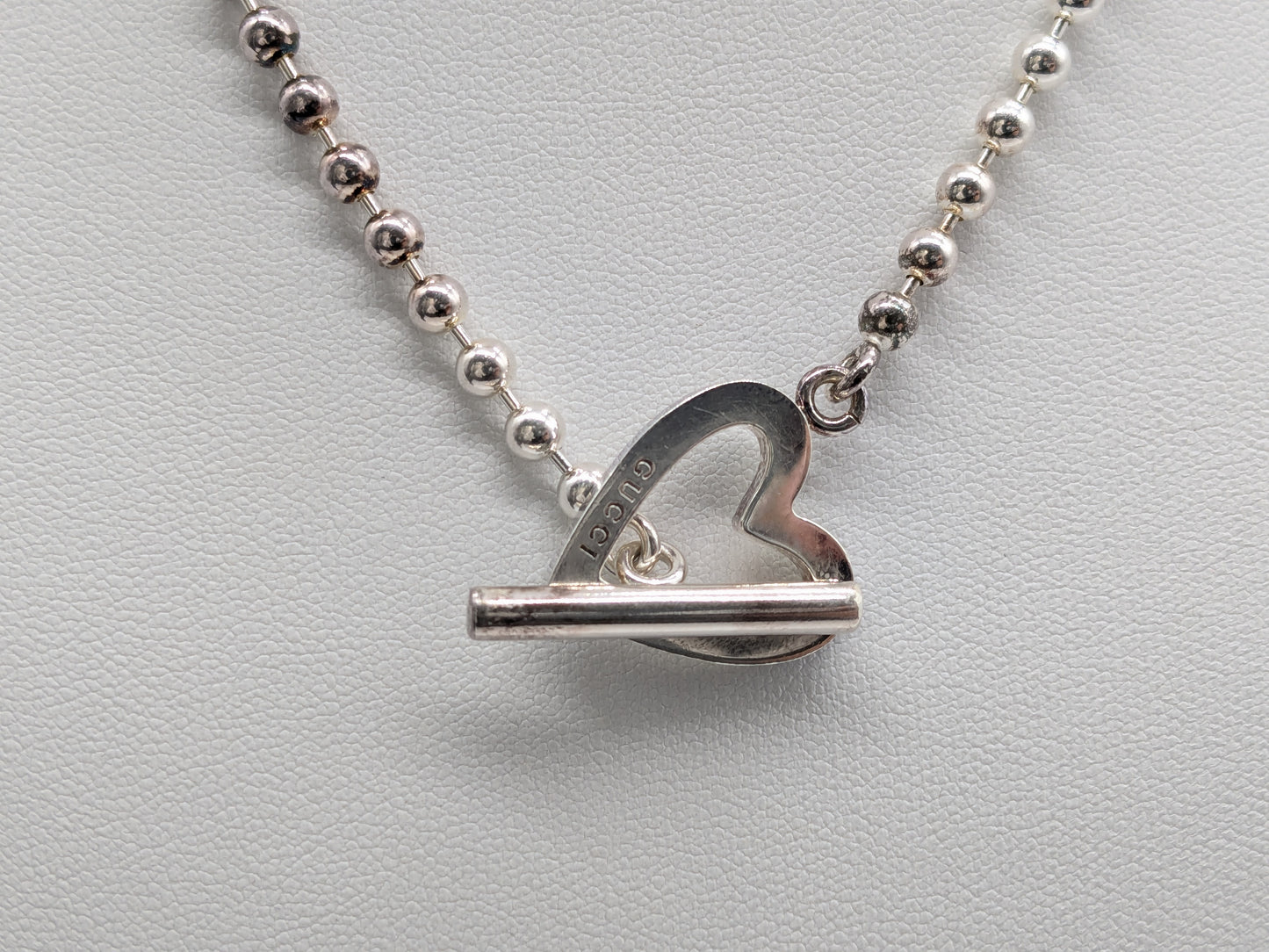 GUCCI Heart Ball Chain 925 Necklace