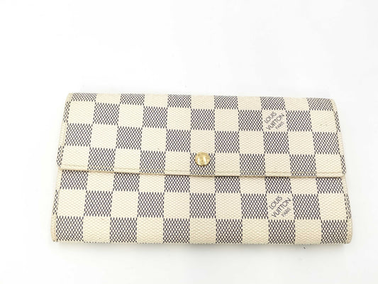LOUIS VUITTON Damier Azur Portefeuille Sarah old wallet