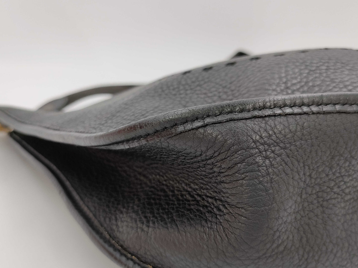 HERMES Evelyn G Stamp Black G Hardware Shoulder Bag