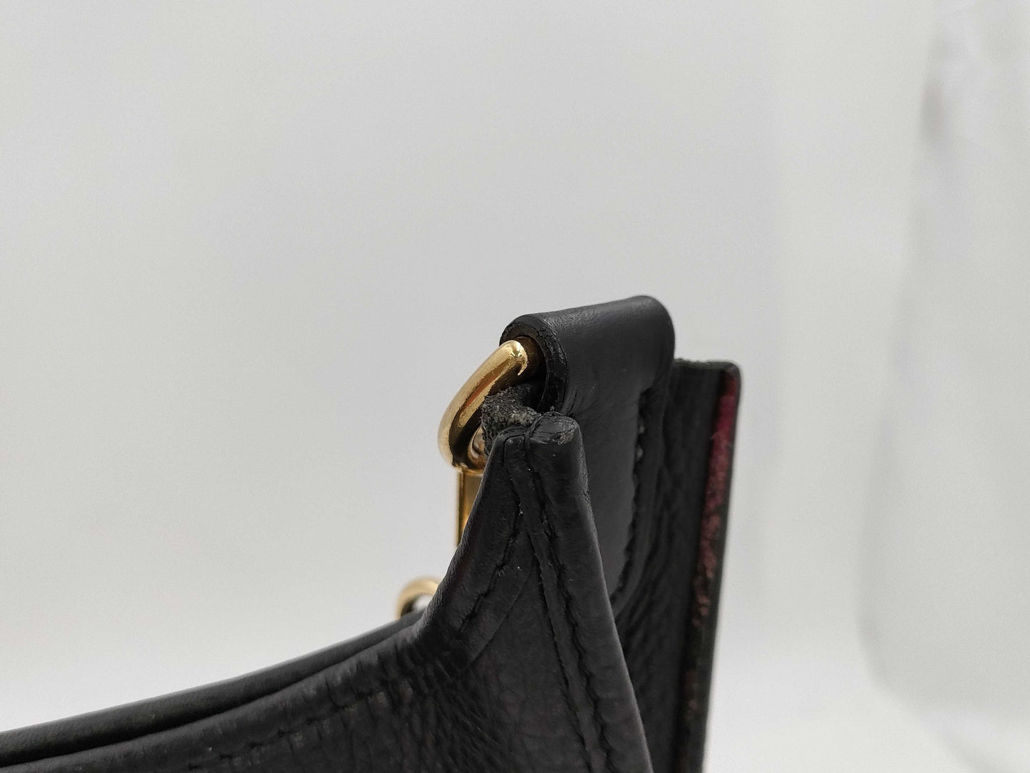 HERMES Evelyn G Stamp Black G Hardware Shoulder Bag