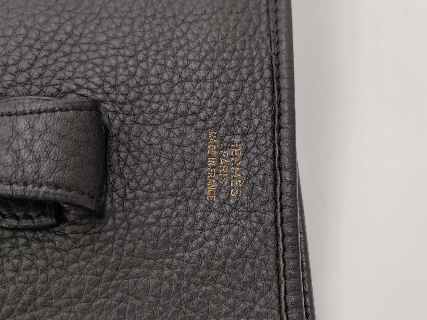 HERMES Evelyn G Stamp Black G Hardware Shoulder Bag