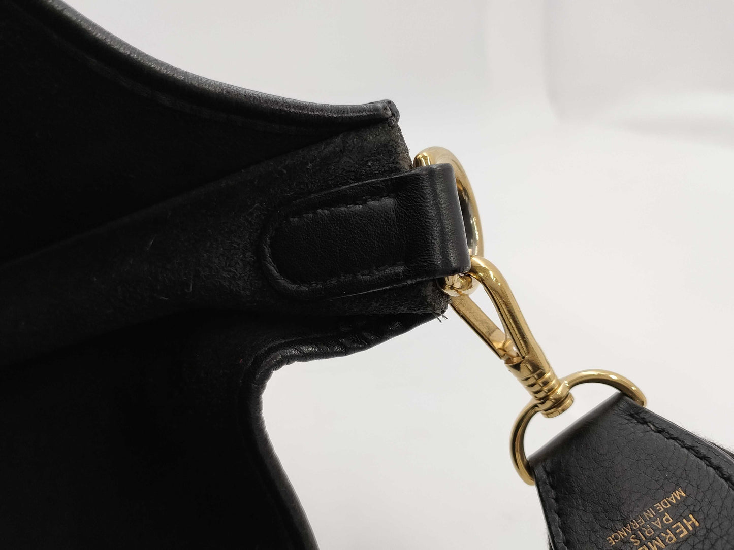 HERMES Evelyn G Stamp Black G Hardware Shoulder Bag