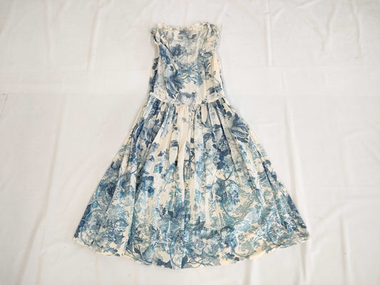 Miu Miu MIUMIU Dress, Gathered Pleated Floral Print, Size 38