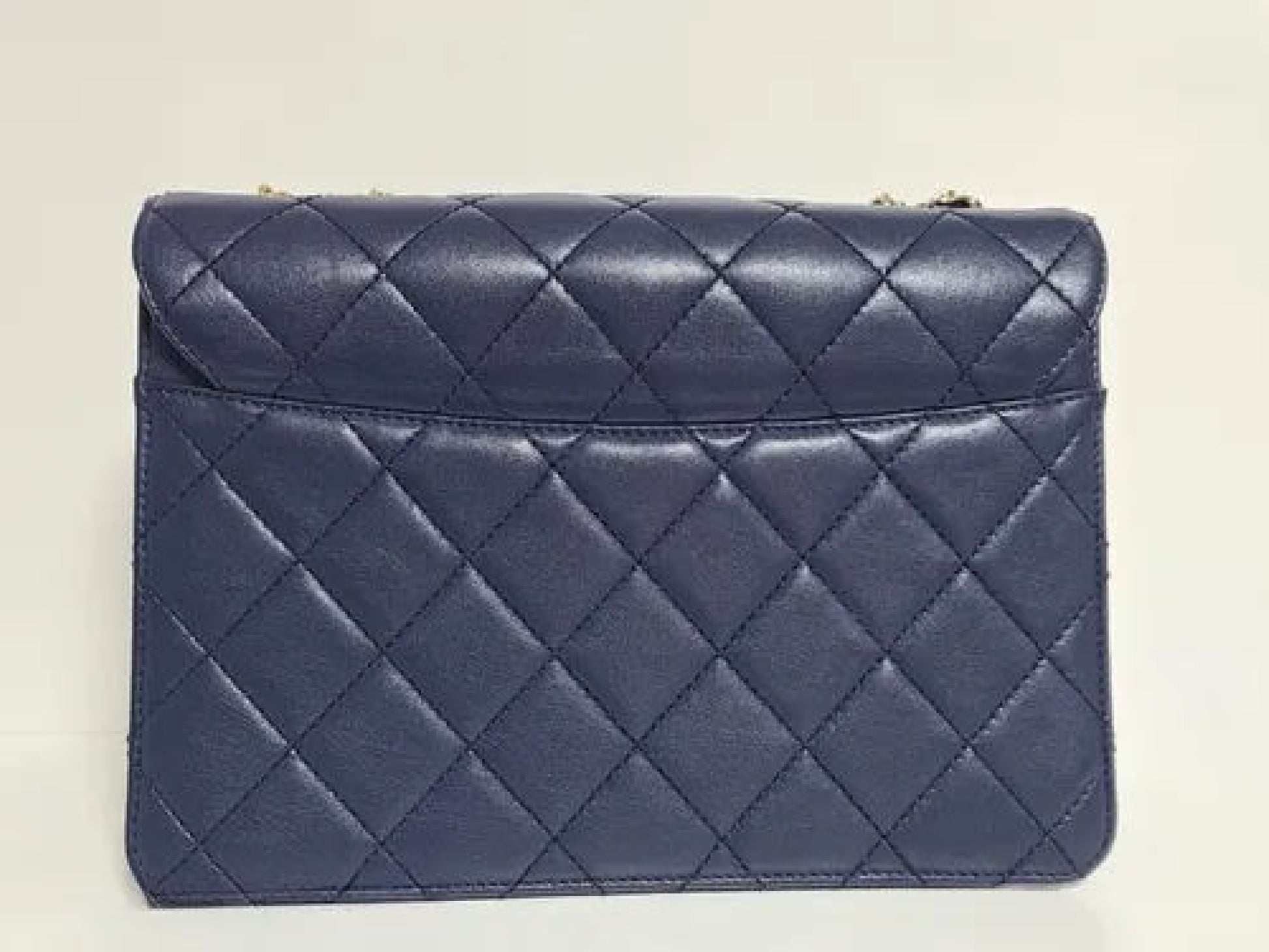 CHANEL Matelasse Navy Shoulder Bag
