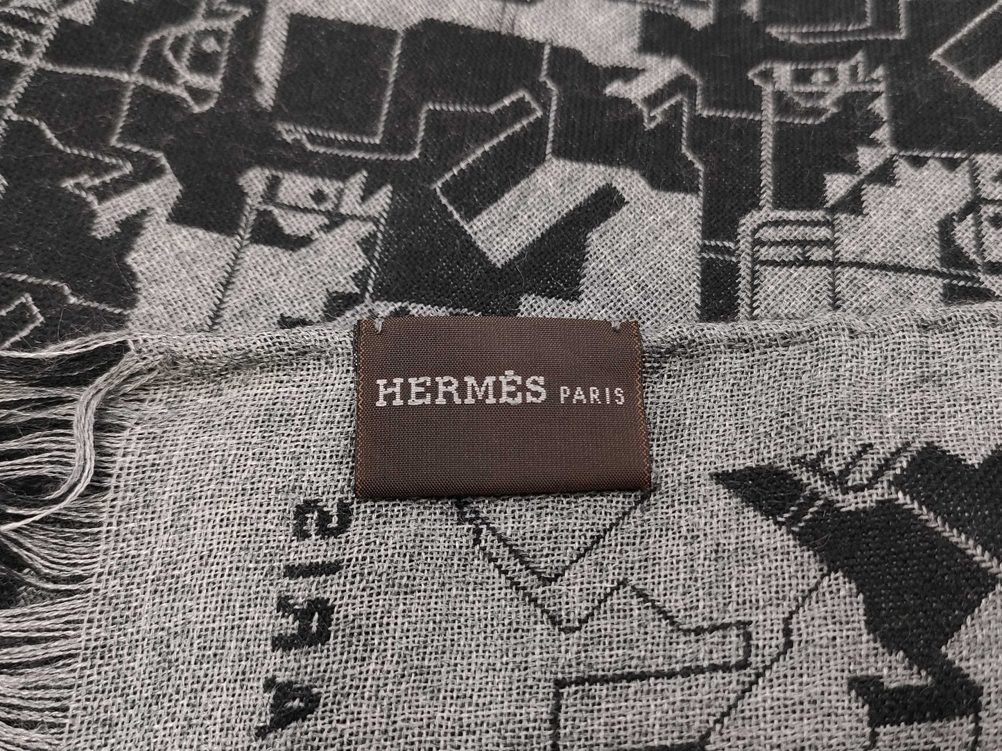 (10462_0091) HERMES Cashmere Silk Stole Other Apparel