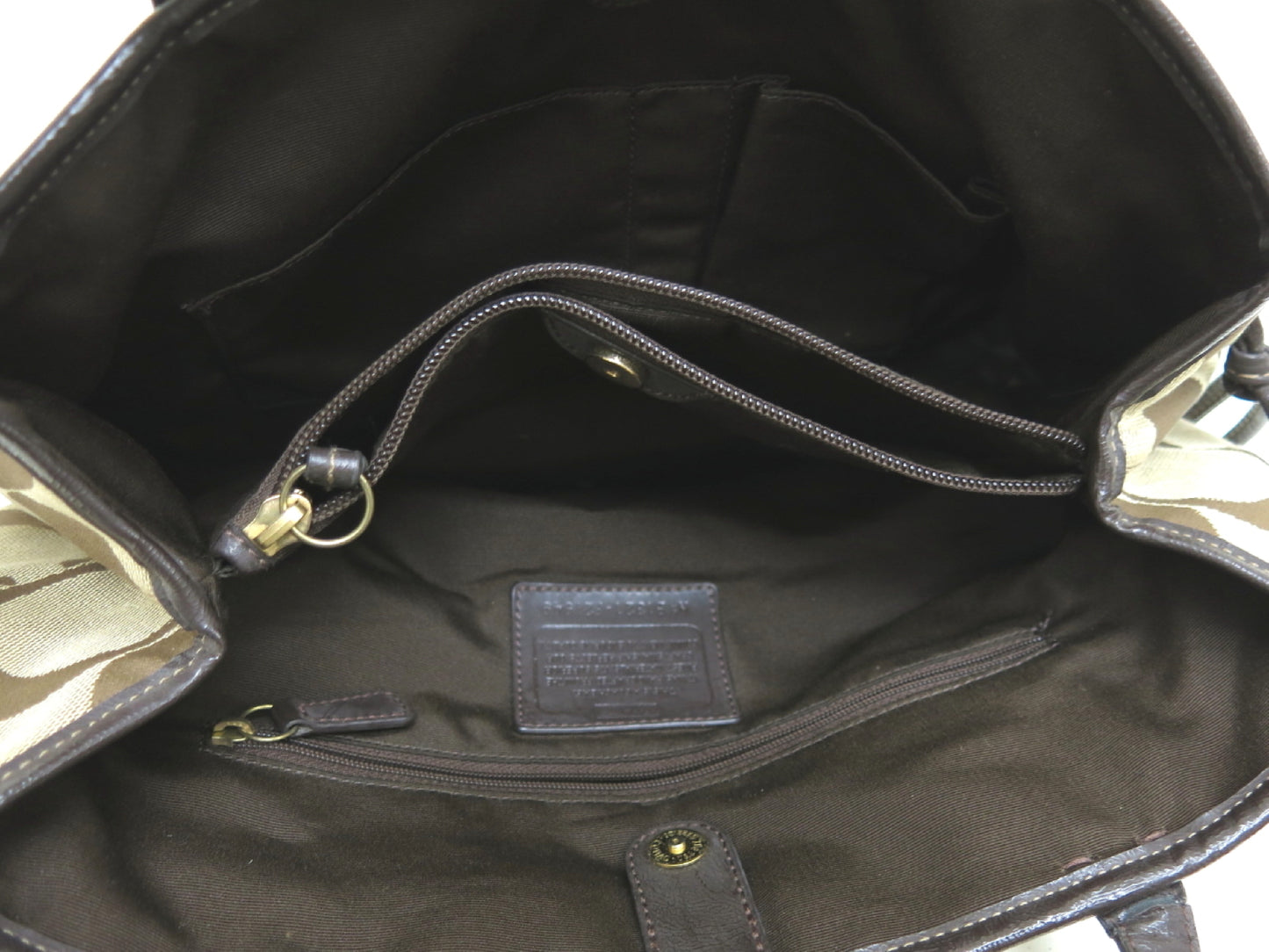 (10463_0072) COACH COACH 5-Point Mountain Signature PVC Canvas Leather Shoulder Hand Tote Bag Tote Bag