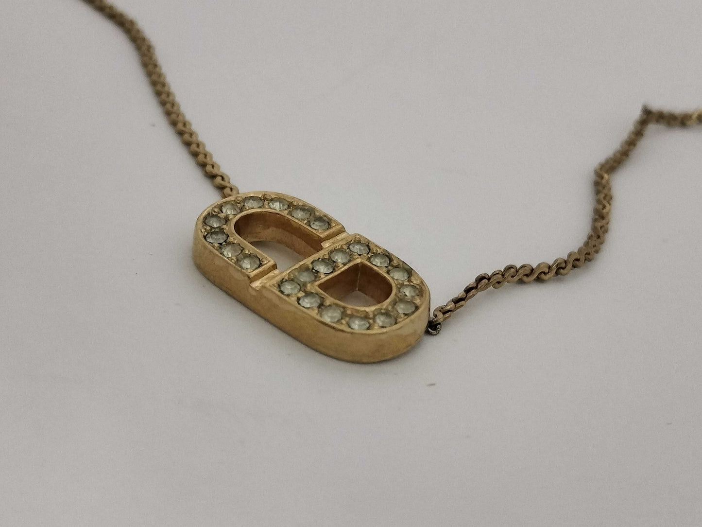 (10461_0340) Dior Dior Necklace CD Logo Rhinestone Necklace