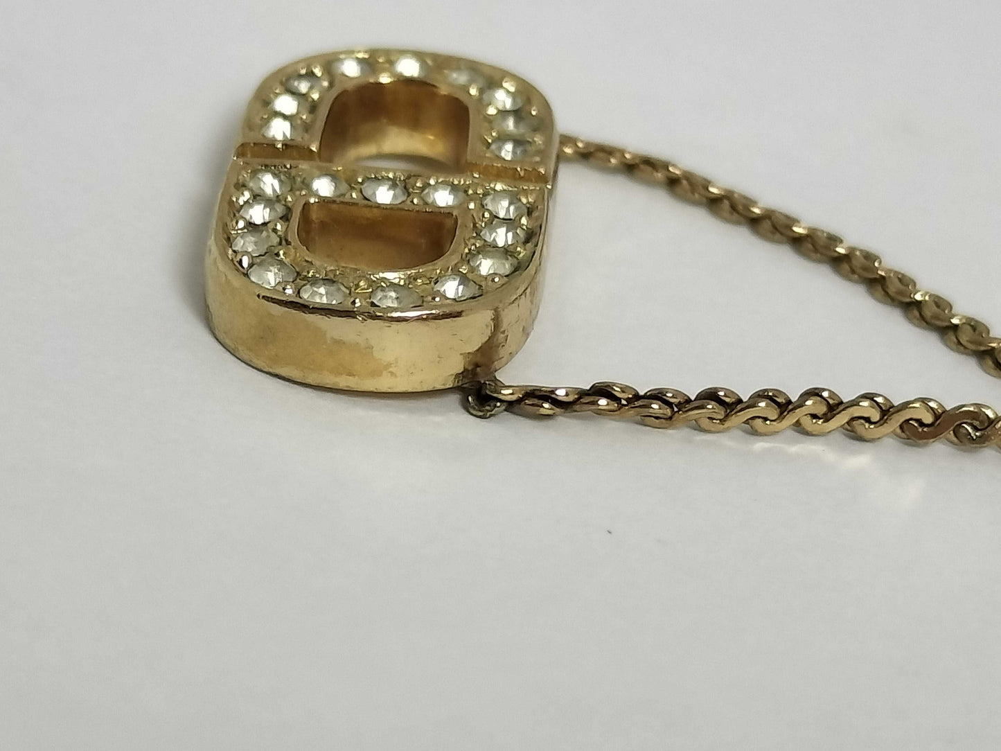 (10461_0340) Dior Dior Necklace CD Logo Rhinestone Necklace