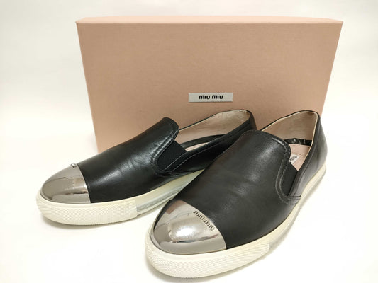 Miu Miu Miu Metal Toe Slip-On Black Size 37 559563 Other Shoes