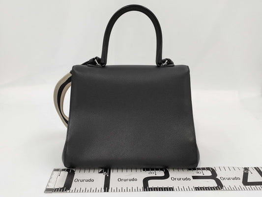 Brillant Black Canvas Strap Handbag