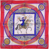 (10462_0061) HERMES Scarf HERMES Carre 90 Silk FEUX DARTIFICE Flame of Finesse Red Women's Scarf