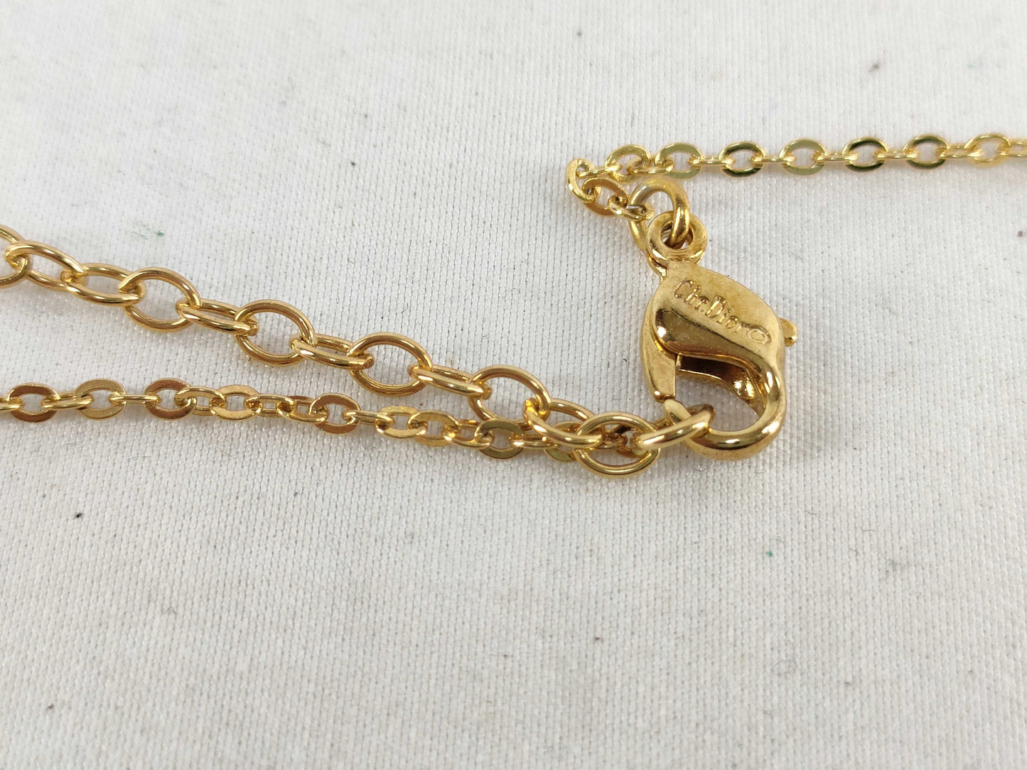 (10461_0354) Dior Dior Necklace Logo Rhinestone Necklace