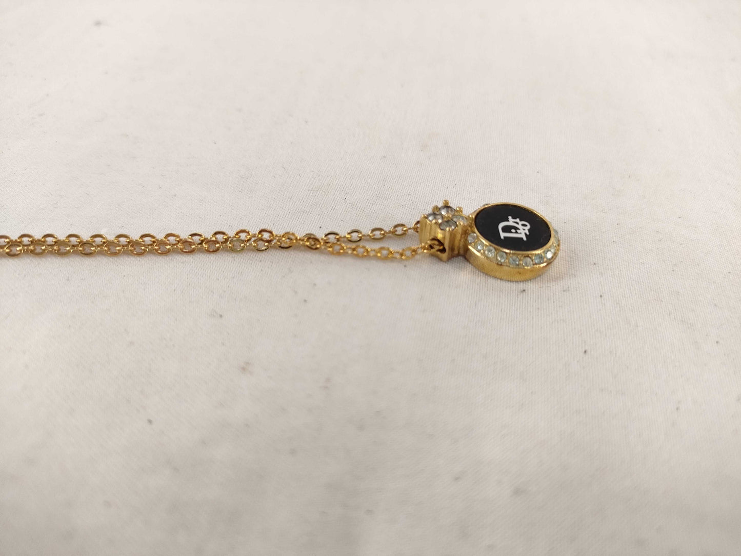 (10461_0354) Dior Dior Necklace Logo Rhinestone Necklace