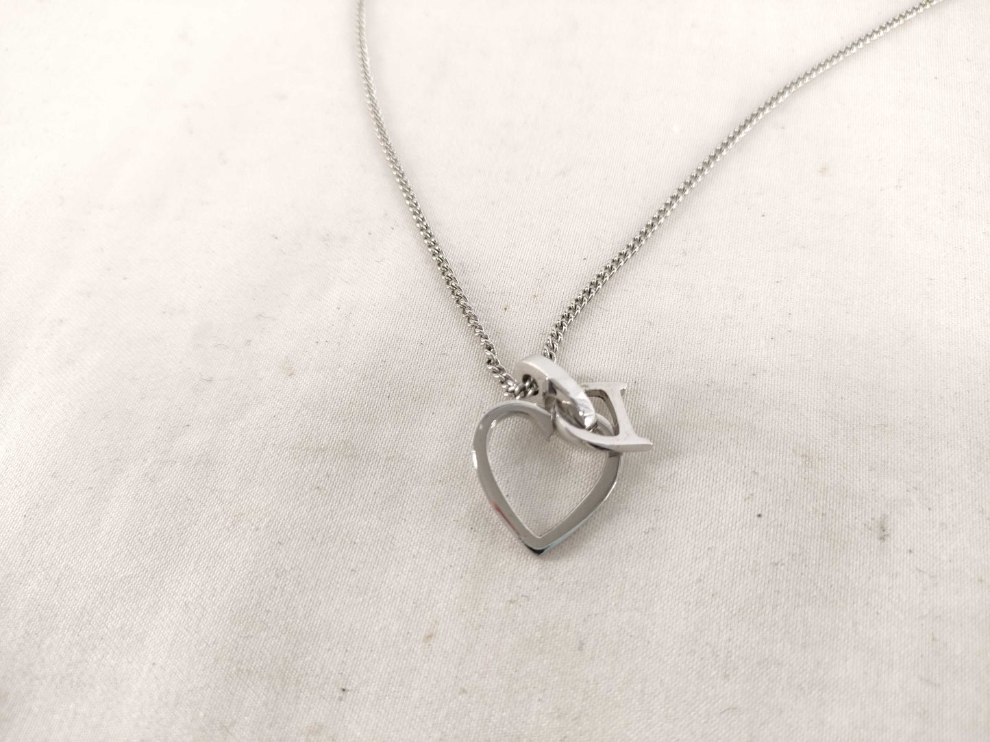 (10461_0358) Dior Dior Necklace Heart CD Logo Necklace