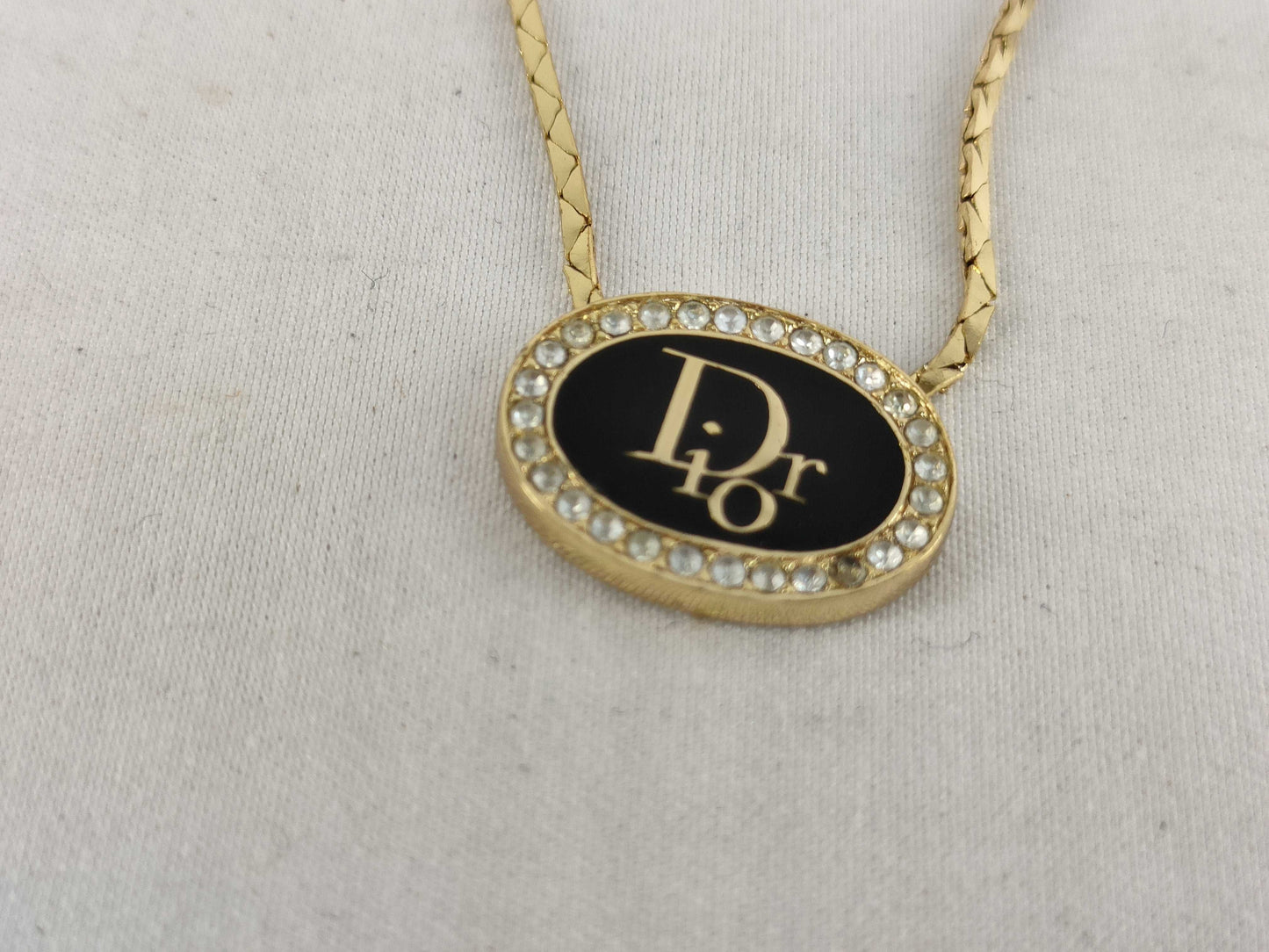 (10461_0356) Dior Dior Necklace Rhinestone Logo Stone Removal Necklace