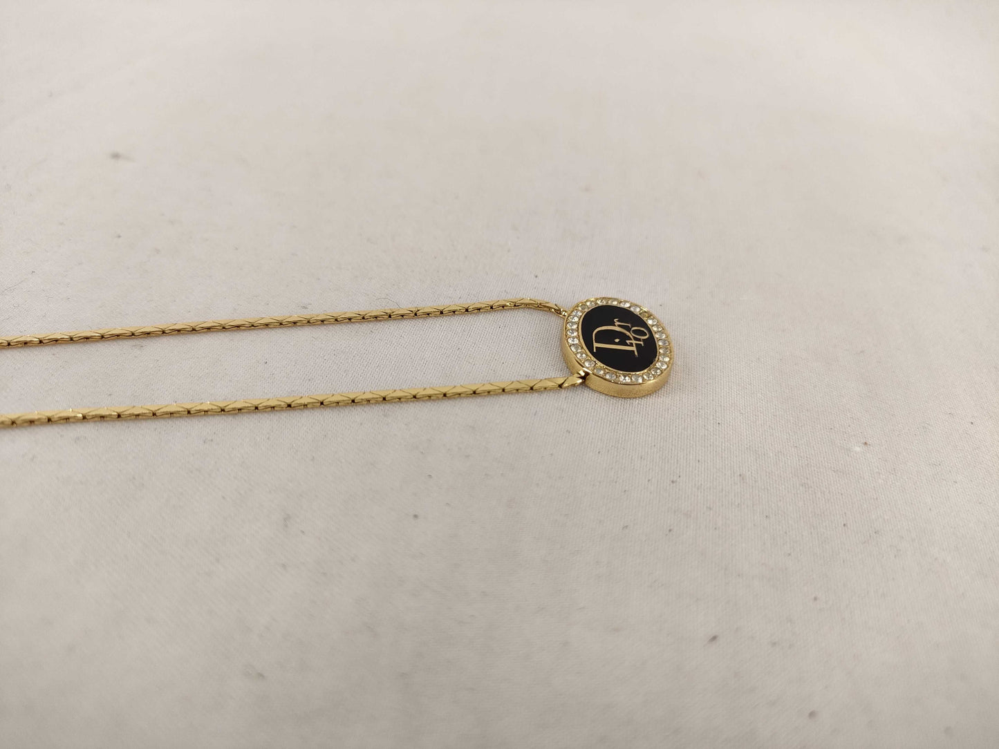 (10461_0356) Dior Dior Necklace Rhinestone Logo Stone Removal Necklace