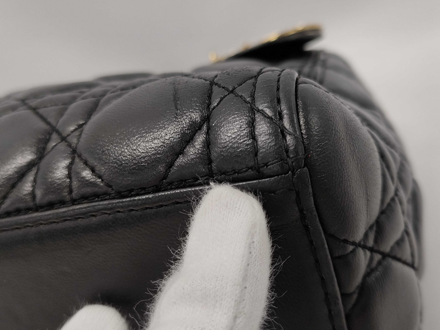 Dior Cannage Leather 2-Way Black Bag