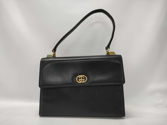 GUCCI Gucci Leather Hand Bag in Navy