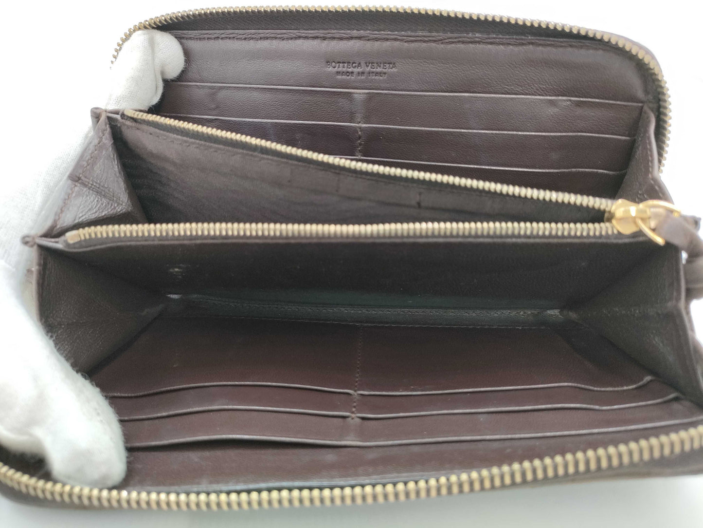 (10461_0275) BOTTEGA VENETA Intrecciato BOTTEGA VENETA Intrecciato Bottega Veneta Round Long Wallet Leather Zipper Blonde Wallet Wallet
