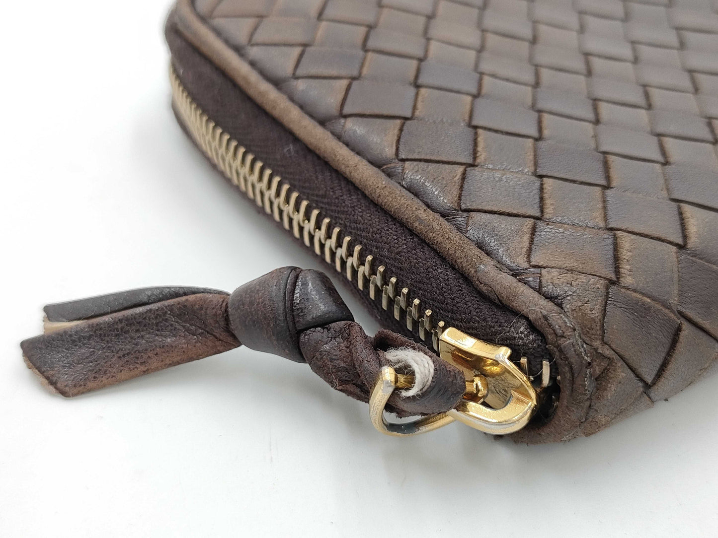 (10461_0275) BOTTEGA VENETA Intrecciato BOTTEGA VENETA Intrecciato Bottega Veneta Round Long Wallet Leather Zipper Blonde Wallet Wallet