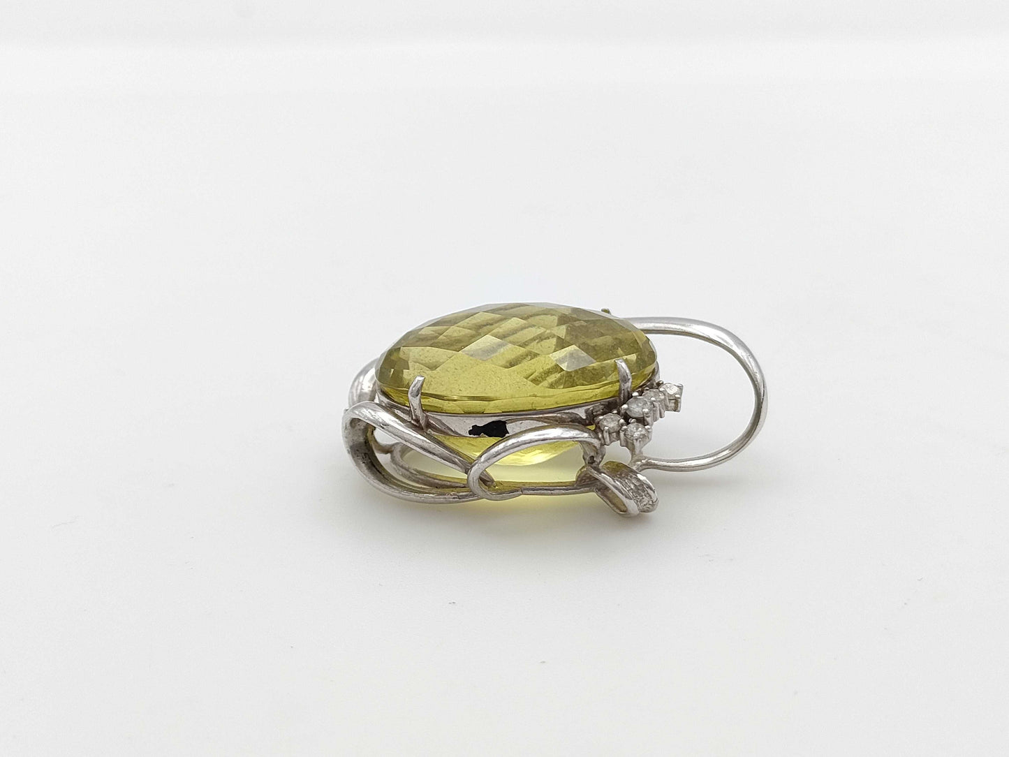 Colored Stone 41.72ct D0.25ct PT900 19.0g Pendant Top