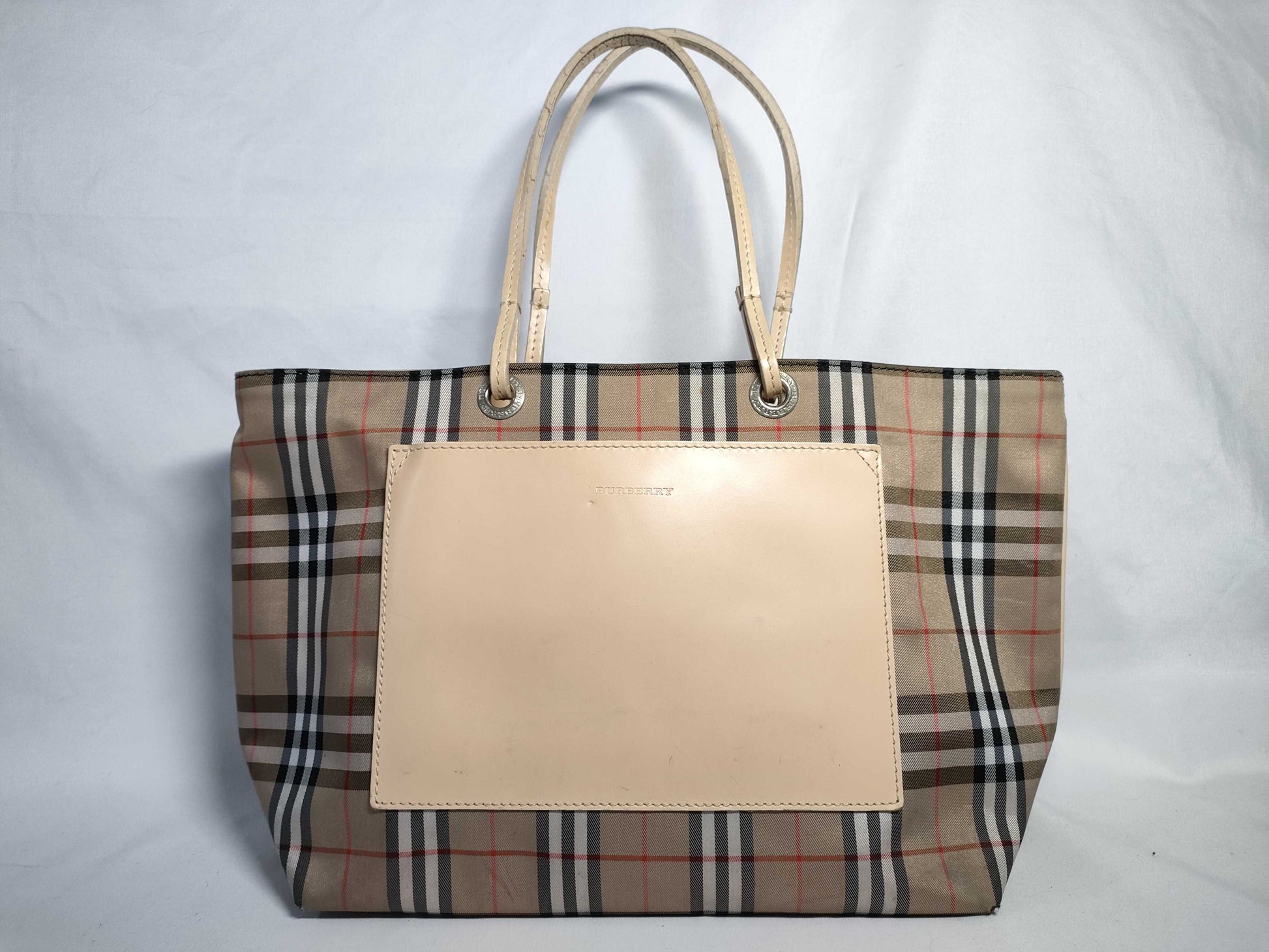 BURBERRY Nova Check Handbag Beige