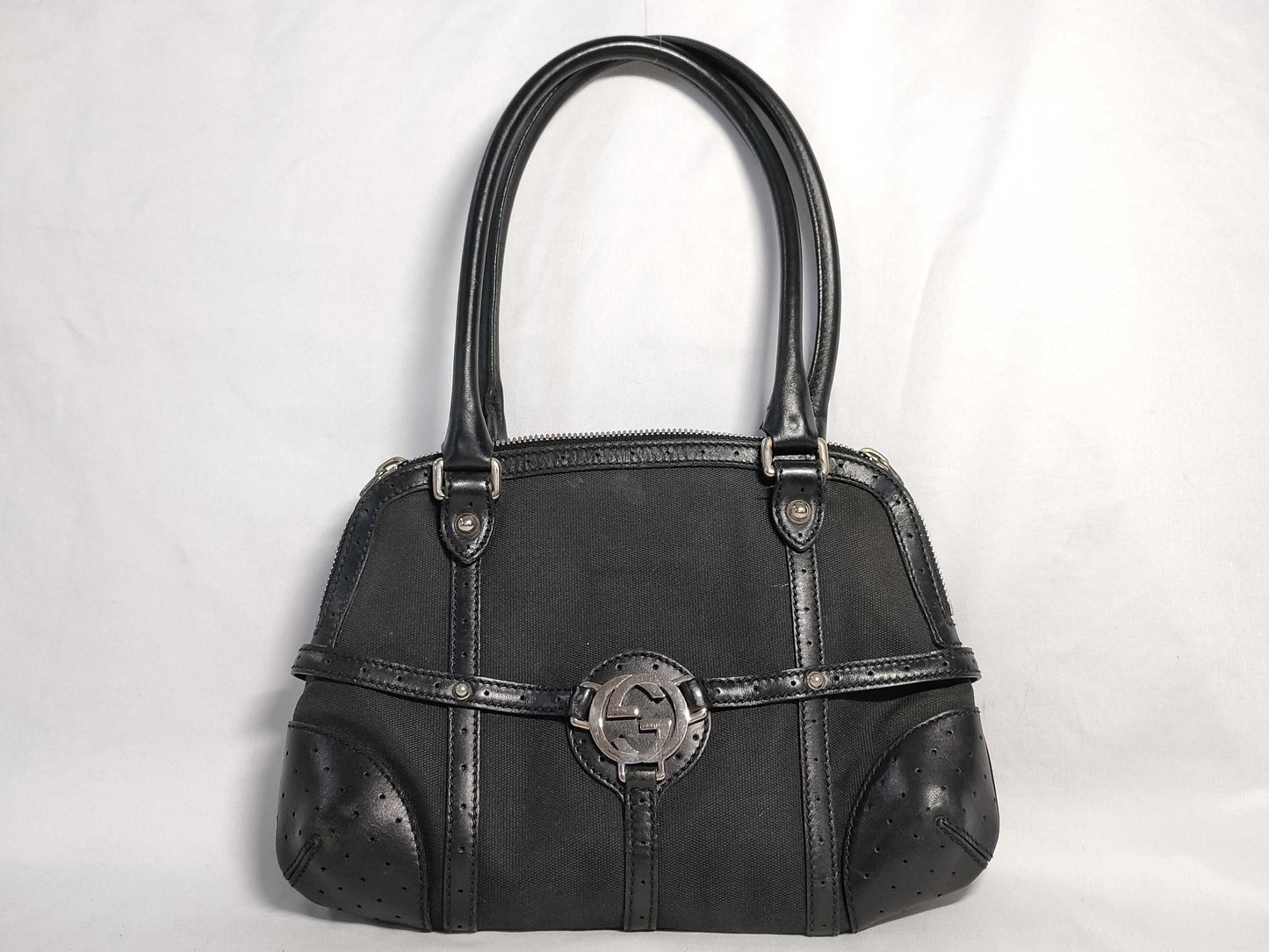 GUCCI GUCCI Gucci Tote Bag Handbag Interlocking Black Tote Bag
